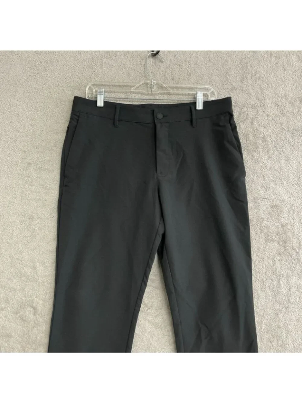 Banana Republic Men's 32X29 Black Slim-Fit Flat Front Pants Polyester P0335